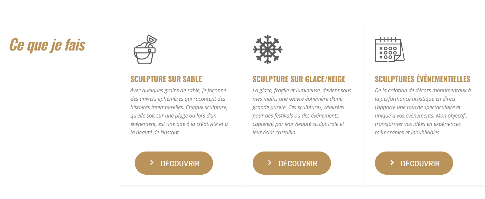 Ce que je fais