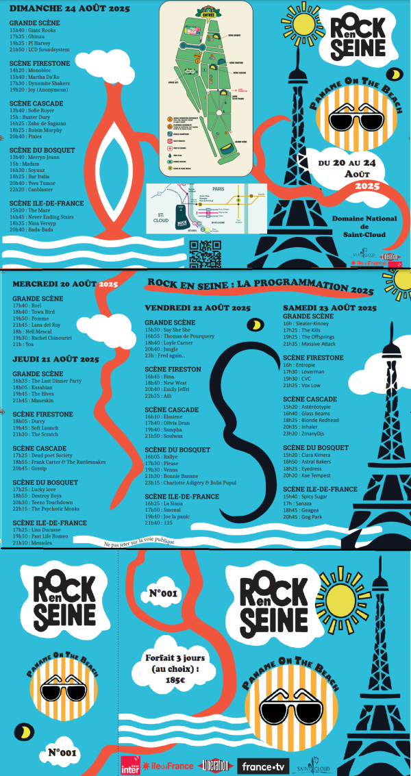 Dépliant et Billet Rock en Seine