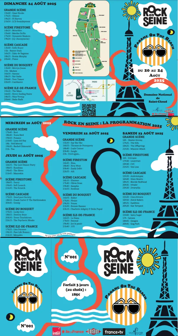 Dépliant et Billet Rock en Seine